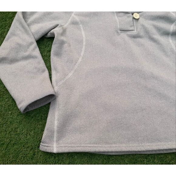 The North Face Crescent Ridge Shawl Gray FLEECE 1 button SWEATER JACKET Womens X - Picture 3 of 6